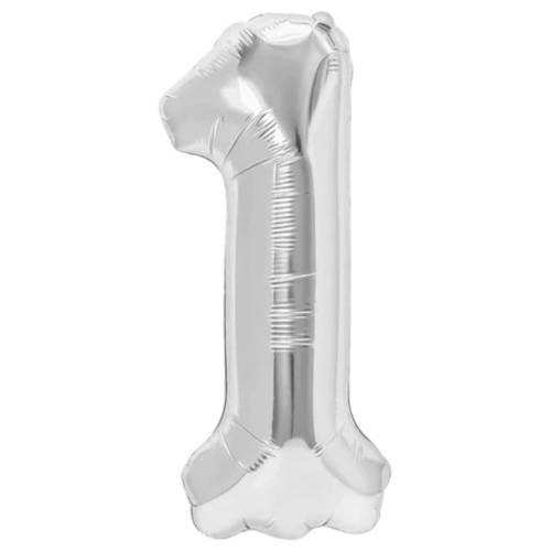 Balon din folie metalizata, tip cifra, 80 cm, umflare aer sau heliu, pai inclus, Argintiu Balon din folie metalizata, tip cifra, 80 cm, umflare aer sau heliu, pai inclus, Argintiu