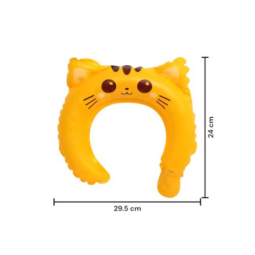 Balon din folie metalizata, tip coronita, model Pisicuta, umflare aer sau heliu, Galben Balon din folie metalizata, tip coronita, model Pisicuta, umflare aer sau heliu, Galben