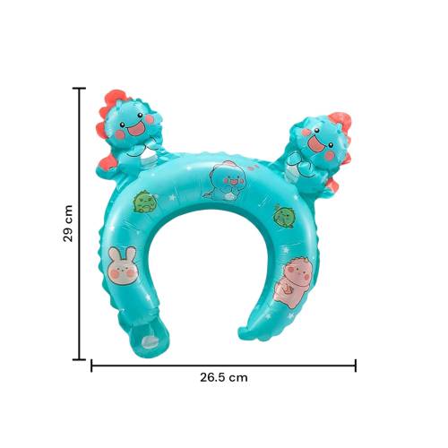 Balon din folie metalizata, tip coronita, model Dinozaur, umflare aer sau heliu, Albastru Balon din folie metalizata, tip coronita, model Dinozaur, umflare aer sau heliu, Albastru