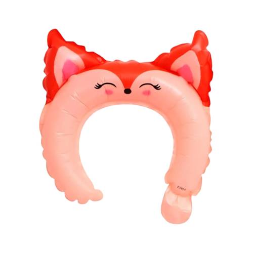 Balon din folie metalizata, tip coronita, model Vulpe, umflare aer sau heliu, Rosu