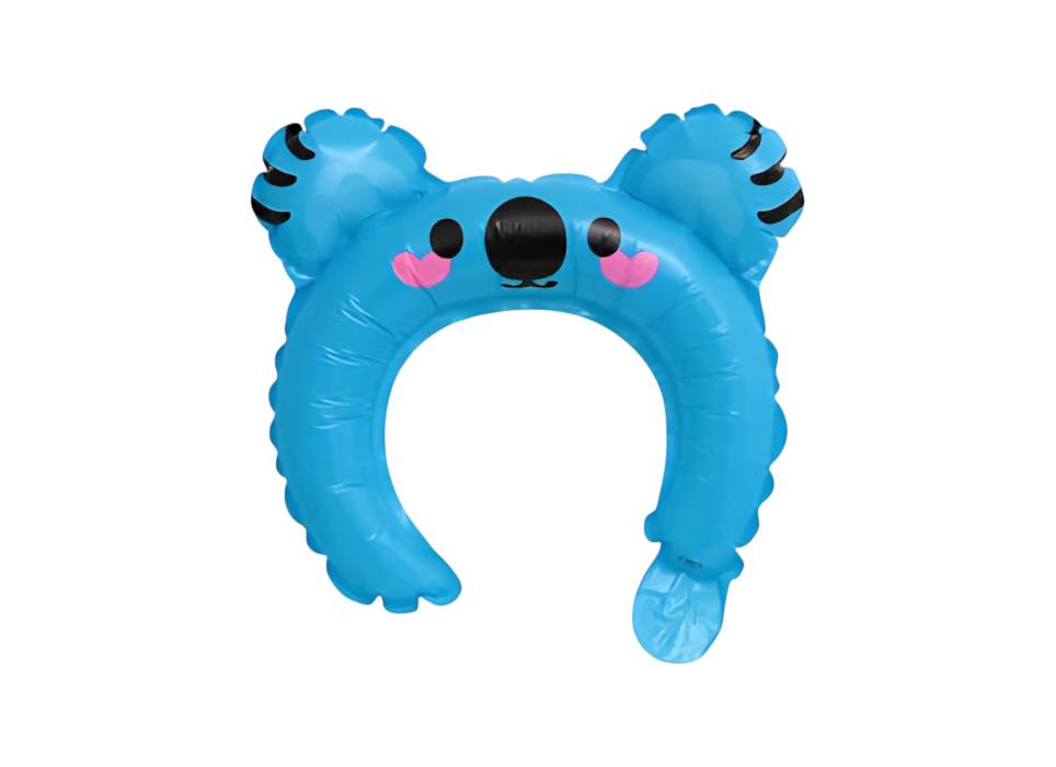 Balon din folie metalizata, tip coronita, model Koala, umflare aer sau heliu, Albastru