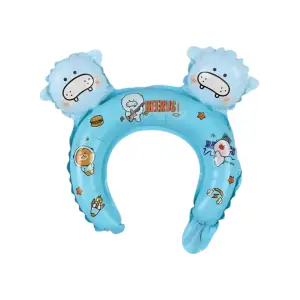 Balon din folie metalizata, tip coronita, model Ursuleti, umflare aer sau heliu, Albastru