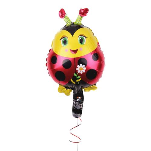Balon din folie metalizata, model Buburuza, umflare aer sau heliu, Multicolor Balon din folie metalizata, model Buburuza, umflare aer sau heliu, Multicolor