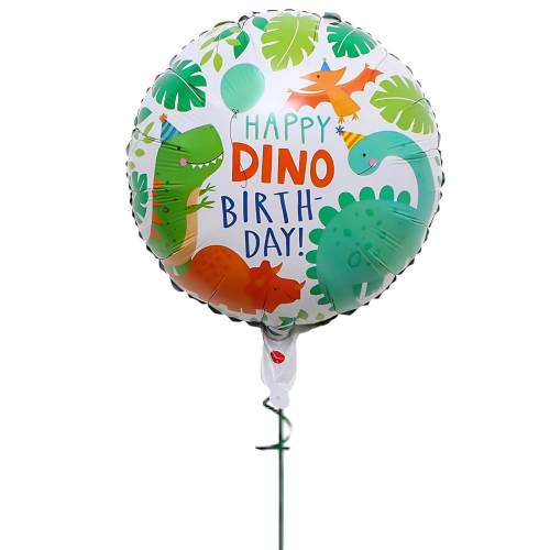 Balon din folie metalizata, model Dinozauri, umflare aer sau heliu, Multicolor Balon din folie metalizata, model Dinozauri, umflare aer sau heliu, Multicolor