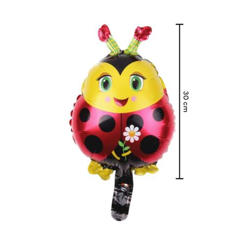 Balon din folie metalizata, model Buburuza, umflare aer sau heliu, Multicolor Balon din folie metalizata, model Buburuza, umflare aer sau heliu, Multicolor