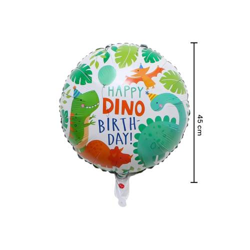 Balon din folie metalizata, model Dinozauri, umflare aer sau heliu, Multicolor Balon din folie metalizata, model Dinozauri, umflare aer sau heliu, Multicolor