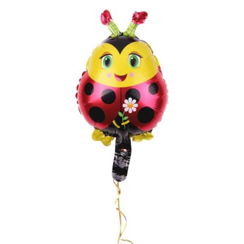 Balon din folie metalizata, model Buburuza, umflare aer sau heliu, Multicolor Balon din folie metalizata, model Buburuza, umflare aer sau heliu, Multicolor