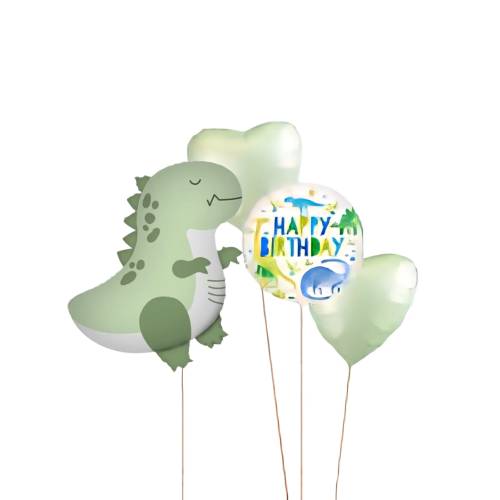 Balon din folie metalizata, model Dinozaur, umflare aer sau heliu, Verde Balon din folie metalizata, model Dinozaur, umflare aer sau heliu, Verde