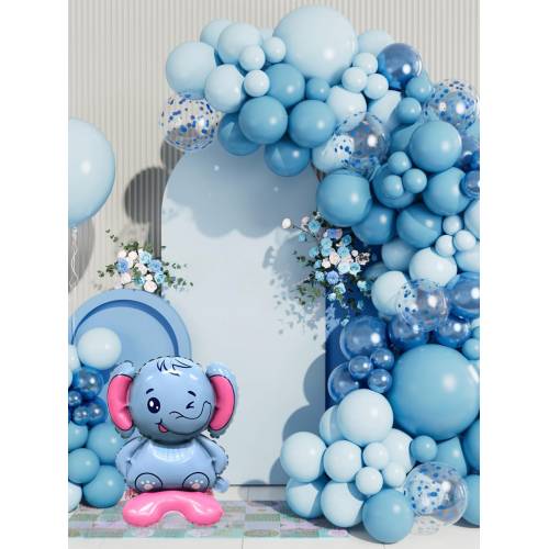 Balon din folie metalizata, model Elefant, umflare aer sau heliu, Multicolor Balon din folie metalizata, model Elefant, umflare aer sau heliu, Multicolor