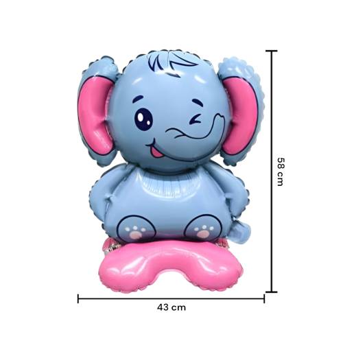 Balon din folie metalizata, model Elefant, umflare aer sau heliu, Multicolor Balon din folie metalizata, model Elefant, umflare aer sau heliu, Multicolor