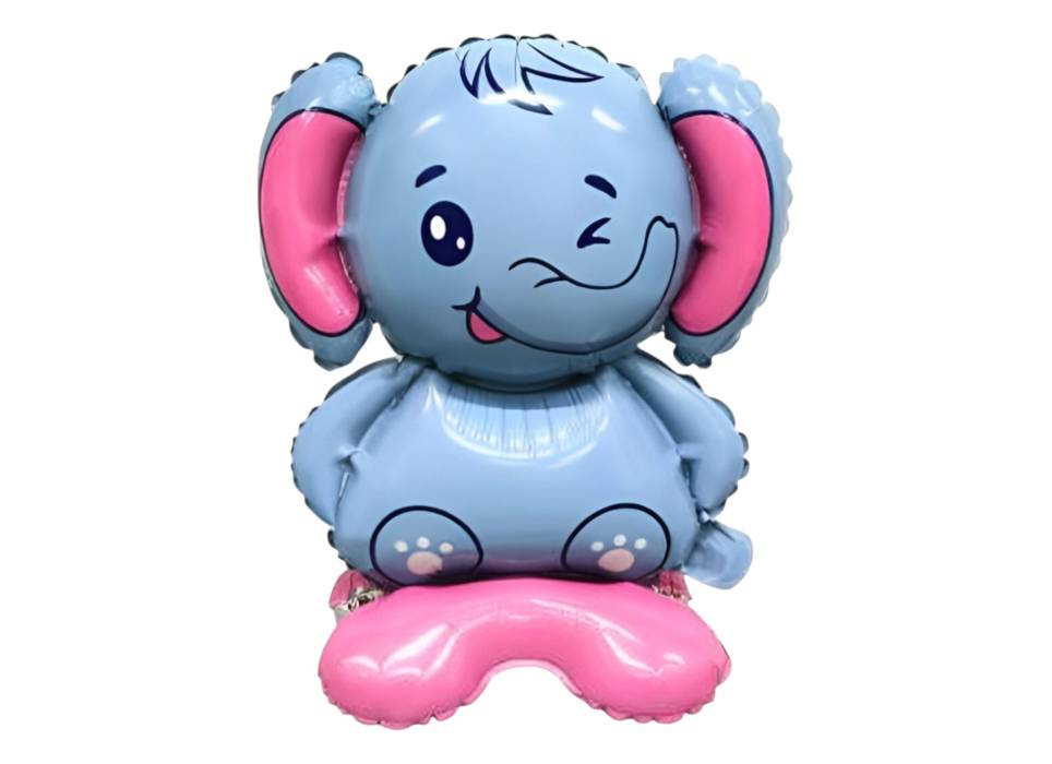 Balon din folie metalizata, model Elefant, umflare aer sau heliu, Multicolor Balon din folie metalizata, model Elefant, umflare aer sau heliu, Multicolor