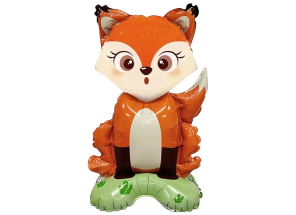 Balon din folie metalizata, model Vulpe, umflare aer sau heliu, Multicolor