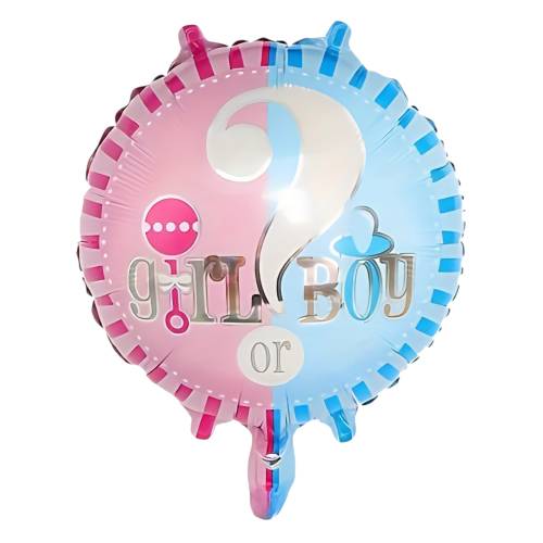 Baloane decorative, tip Gender Reveal, model Boy or Girl, Set 5 baloane, Roz