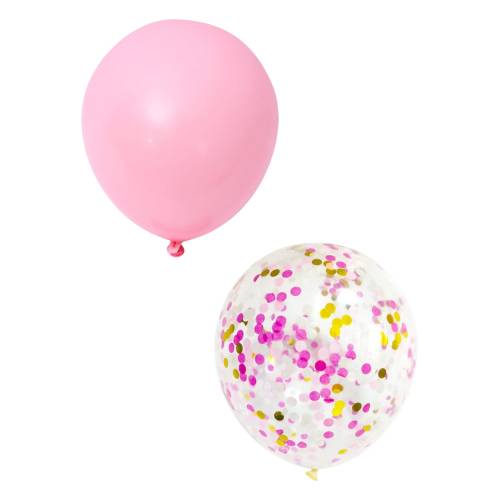 Baloane decorative, tip Prima Aniversare, model It's a girl, Set 8 baloane, Roz Baloane decorative, tip Prima Aniversare, model It's a girl, Set 8 baloane, Roz