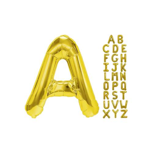 Balon din folie metalizata, tip litera, 80 cm, umflare aer sau heliu, pai inclus, Auriu Balon din folie metalizata, tip litera, 80 cm, umflare aer sau heliu, pai inclus, Auriu