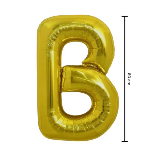Balon din folie metalizata, tip litera, 80 cm, umflare aer sau heliu, pai inclus, Auriu Balon din folie metalizata, tip litera, 80 cm, umflare aer sau heliu, pai inclus, Auriu