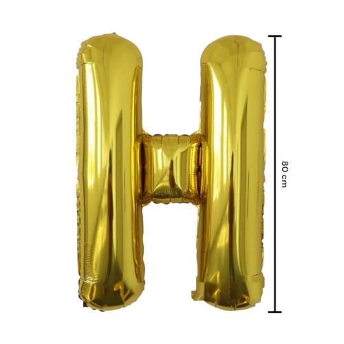 Balon din folie metalizata, tip litera, 80 cm, umflare aer sau heliu, pai inclus, Auriu Balon din folie metalizata, tip litera, 80 cm, umflare aer sau heliu, pai inclus, Auriu