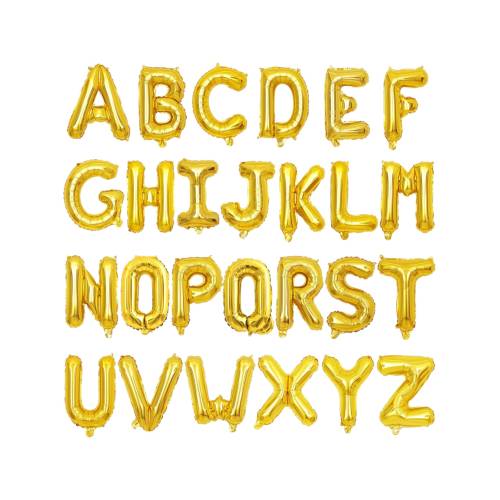Balon din folie metalizata, tip litera, 80 cm, umflare aer sau heliu, pai inclus, Auriu Balon din folie metalizata, tip litera, 80 cm, umflare aer sau heliu, pai inclus, Auriu