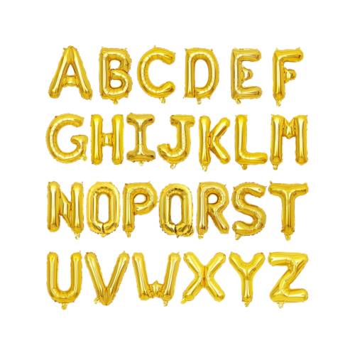 Balon din folie metalizata, tip litera, 80 cm, umflare aer sau heliu, pai inclus, Auriu Balon din folie metalizata, tip litera, 80 cm, umflare aer sau heliu, pai inclus, Auriu