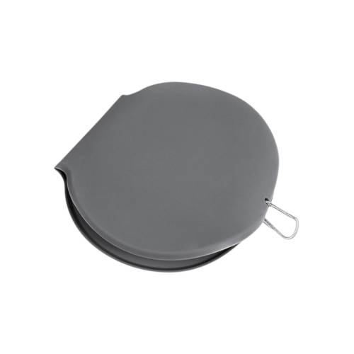 Bol Dublu pentru Animalul de Companie, din Silicon, Pliabil, Inaltime Reglabila, Antialunecare, 42x21x5 cm, Gri