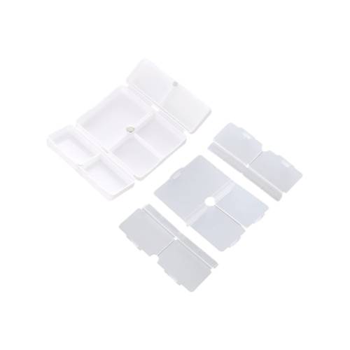 Cutie de depozitare pentru medicamente, din plastic, 7 compartimente, Alb/Rosu