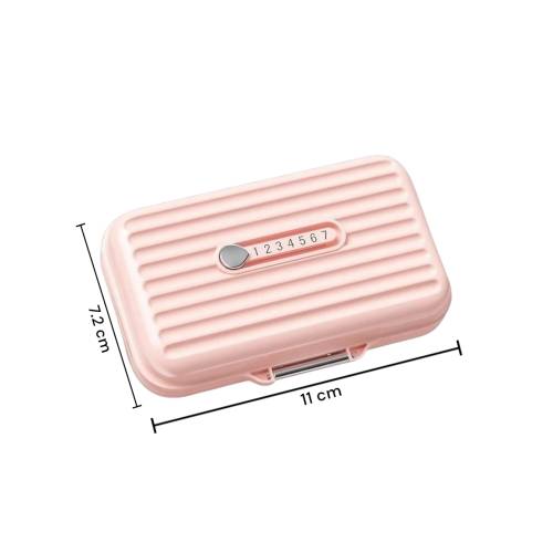 Cutie de depozitare pentru medicamente, din PP, 7 compartimente, Roz