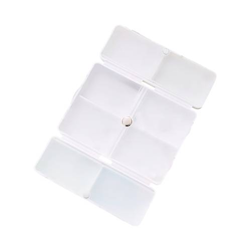 Cutie de depozitare pentru medicamente, din plastic, 7 compartimente, Alb/Negru