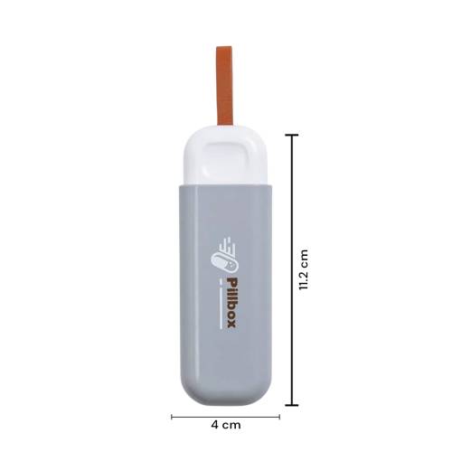 Cutie de depozitare pentru medicamente, din plastic, 3 compartimente, Gri