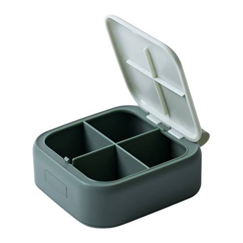 Cutie de depozitare pentru medicamente, din plastic, 4 compartimente, Verde