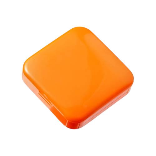 Cutie de depozitare pentru medicamente, din plastic, 2 compartimente, Portocaliu