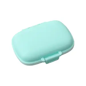 Cutie de depozitare pentru medicamente, din plastic, 8 compartimente, Albastru