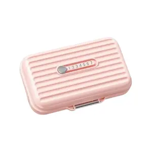 Cutie de depozitare pentru medicamente, din PP, 7 compartimente, Roz