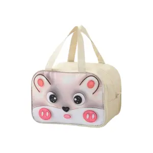 Geanta Frigorifica pentru copii, cu Desene Animate 3D, 27.5x18x20 cm, Model Soricel, Bej