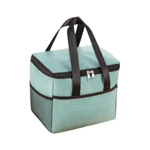 Geanta Termica pentru Pranz, Compartimente Multiple, Impermeabila, 24x18x21 cm, Verde