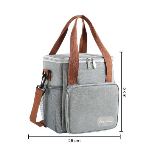 Geanta Termica, Compartimente Multiple, Impermeabila, 25x22x15 cm, Gri Geanta Termica, Compartimente Multiple, Impermeabila, 25x22x15 cm, Gri