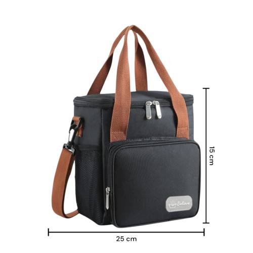 Geanta Termica, Compartimente Multiple, Impermeabila, 25x22x15 cm, Negru Geanta Termica, Compartimente Multiple, Impermeabila, 25x22x15 cm, Negru