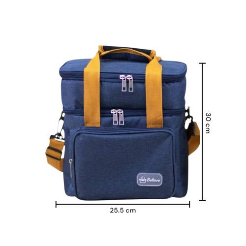 Geanta Termica, Compartimente Multiple, Impermeabila, 25.5x18x30 cm, Albastru