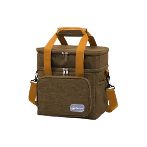 Geanta Termica, Compartimente Multiple, Impermeabila, 25.5x18x30 cm, Maro