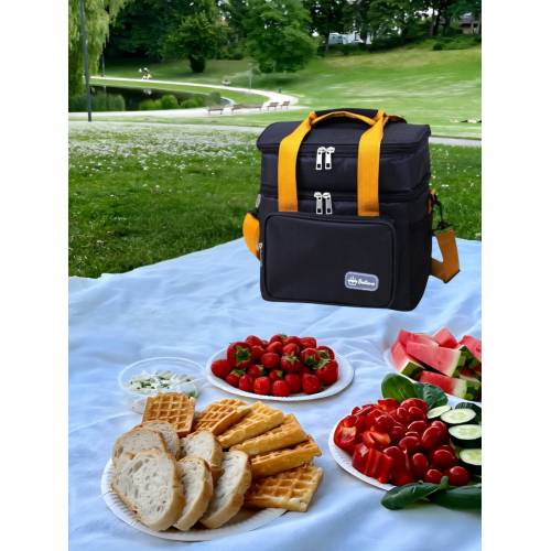 Geanta Termica, Compartimente Multiple, Impermeabila, 25.5x18x30 cm, Negru Geanta Termica, Compartimente Multiple, Impermeabila, 25.5x18x30 cm, Negru