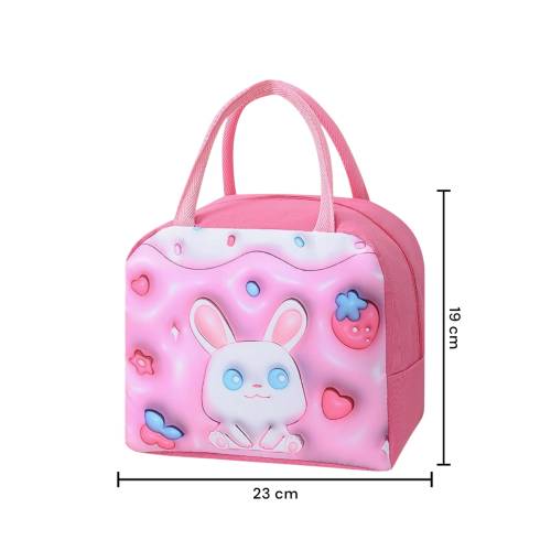 Geanta Frigorifica pentru copii, cu Desene Animate 3D, 23x13x19cm, Model Iepuras, Roz Geanta Frigorifica pentru copii, cu Desene Animate 3D, 23x13x19cm, Model Iepuras, Roz