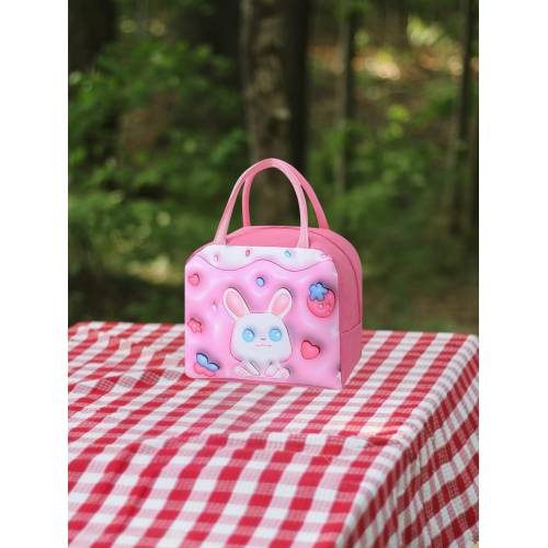 Geanta Frigorifica pentru copii, cu Desene Animate 3D, 23x13x19cm, Model Iepuras, Roz Geanta Frigorifica pentru copii, cu Desene Animate 3D, 23x13x19cm, Model Iepuras, Roz