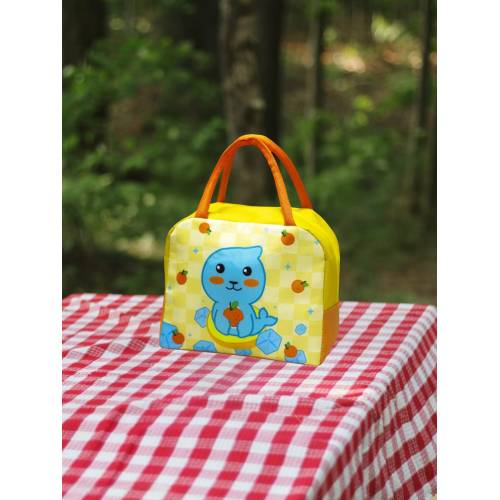 Geanta frigorifica portabila pentru copii Imprimeu Foca Galben/Portocaliu 23x13x19cm