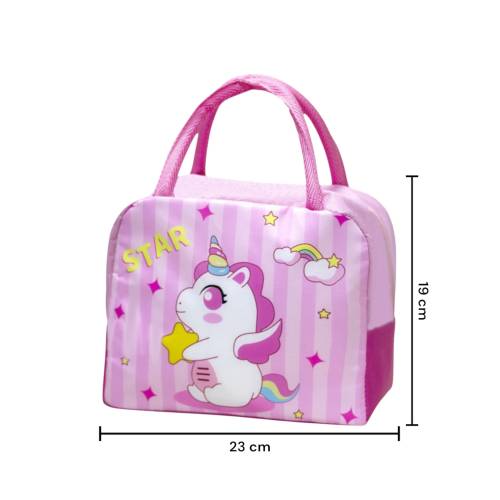 Geanta frigorifica portabila pentru copii Imprimeu Unicorn Roz 23x13x19cm Geanta frigorifica portabila pentru copii Imprimeu Unicorn Roz 23x13x19cm