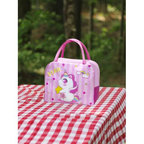 Geanta frigorifica portabila pentru copii Imprimeu Unicorn Roz 23x13x19cm Geanta frigorifica portabila pentru copii Imprimeu Unicorn Roz 23x13x19cm
