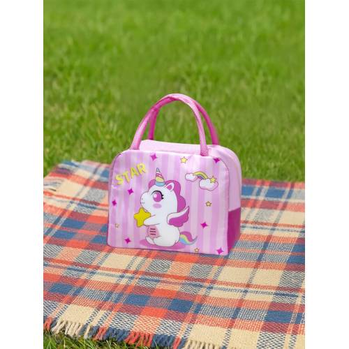 Geanta frigorifica portabila pentru copii Imprimeu Unicorn Roz 23x13x19cm Geanta frigorifica portabila pentru copii Imprimeu Unicorn Roz 23x13x19cm
