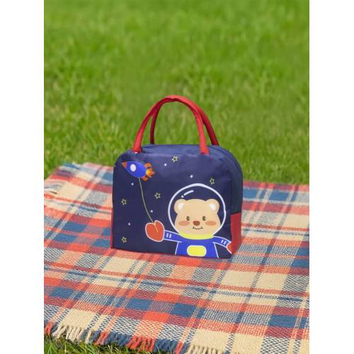 Geanta frigorifica portabila pentru copii Imprimeu Ursulet Albastru/Rosu 23x13x19cm