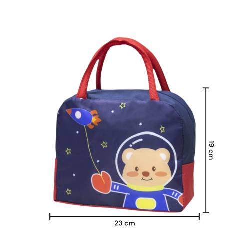 Geanta frigorifica portabila pentru copii Imprimeu Ursulet Albastru/Rosu 23x13x19cm