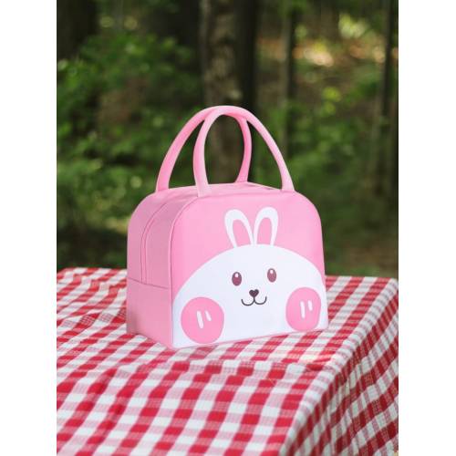 Geanta frigorifica portabila pentru copii Model Iepuras Roz 22x14x19cm