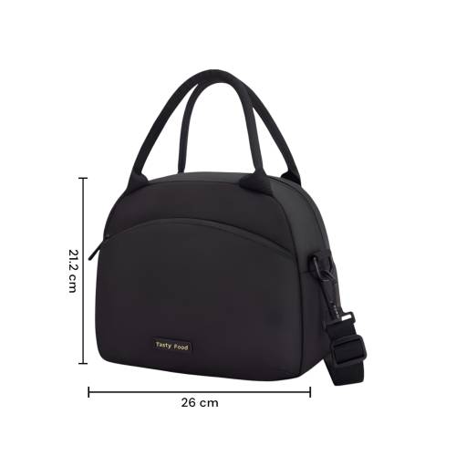 Geanta Termica pentru Pranz, Impermeabila, 2 Tipuri de Manere, 26x14.3x21.2 cm, Negru