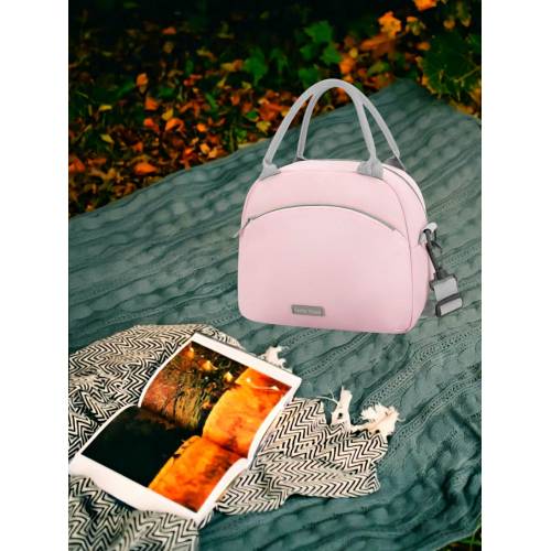 Geanta Termica pentru Pranz, Impermeabila, 2 Tipuri de Manere, 26x14.3x21.2 cm, Roz